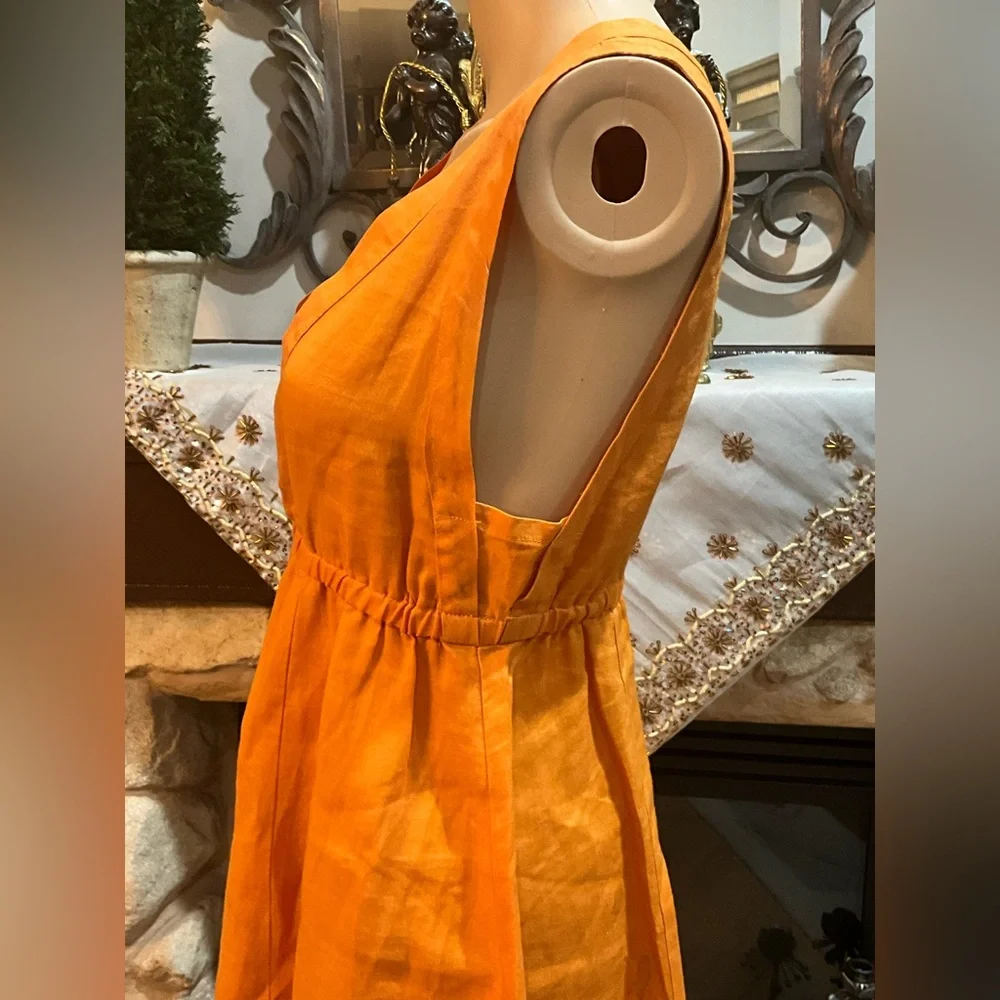 Anthropologie “Left of Center”Orange Sleeveless Dress - Picture 4 of 10